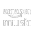 Logo von Amazon Music in weiß auf dunklem Hintergrund